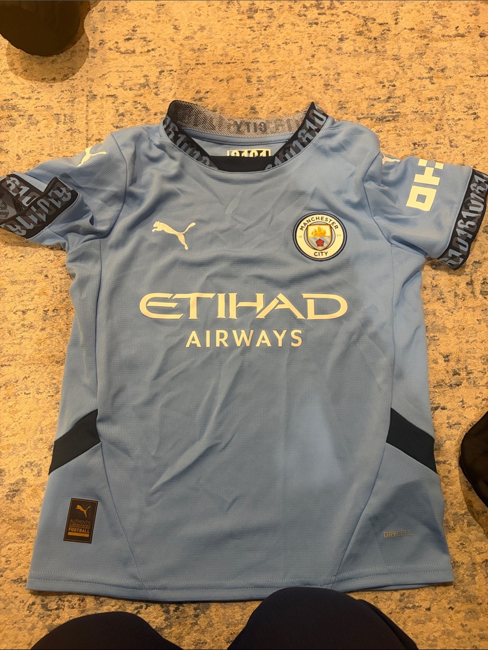 Puma Manchester City Youth Haaland Jersey - Light Blue with Navy Accents NWT